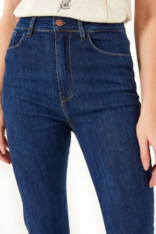 Calça jeans clássica feminina 100% em algodão